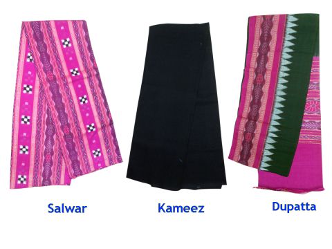 Handwoven Sambalpuri Ladies Salwar Suit Material