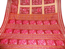 Sambalpuri Hand Woven Maroon With Rose Design Saree.