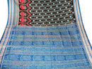 Sambalpuri Hand Woven Black With Blue Border Design Saree