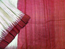  Marron And Gray Color Tussar Silk Saree 