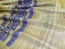 Tussor Ghichha Blue Border Ladies Dupatta