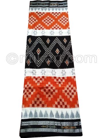 Rust And Black Nuapatana Khandua Cotton Saree P1