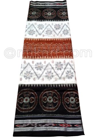Brown And Black Nuapatana Khandua Cotton Saree P1