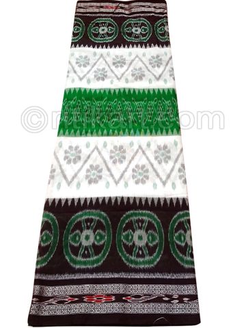Green And Black Nuapatana Khandua Cotton Saree P1