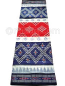 Navy Blue Red And White Nuapatana Khandua Cotton Saree P1