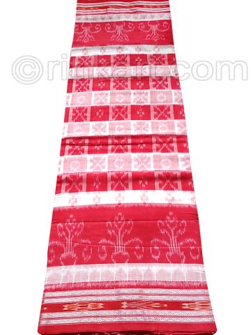 Red And White Hyco Nuapatana Khandua Cotton Saree P1