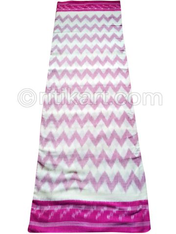 Pink and White Nuapatana Khandua Cotton Saree P1