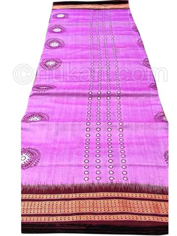 Light Purple Sambalpuri Hand Woven Cotton Flower Saree