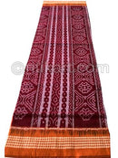 Brick  And Orange Jhoti  Design Sambalpuri Cotton Saree
