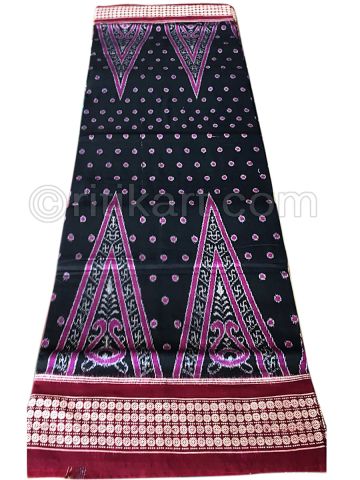 Black and Purple Temple Design Sambalpuri Cotton Saree