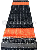 Black And Orange Hand Woven Sambalpuri Cotton Saree