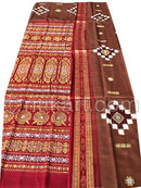 Chocolate And Maroon Pasapalli  Sambalpuri Cotton Saree