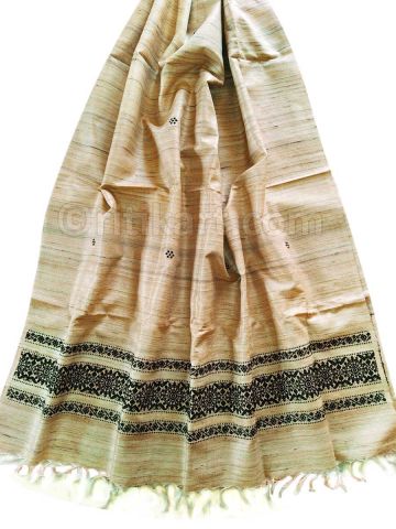Handmade Natural Tussar Silk Shawl P1