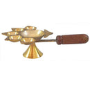 Balakati Brass Panch Aarti with wooden handle