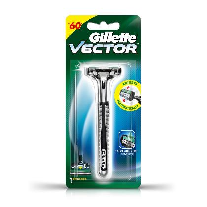 Gillette Vector Plus Manual Shaving Razor Twin Blades