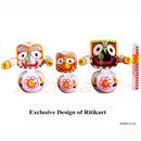 Jagannath Balabhadra Subhadra Wooden Idol Height 20 CMs Round Design-pc1