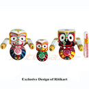 Jagannath Balabhadra Subhadra Wooden Idol 6 Inch Height Round-pc1