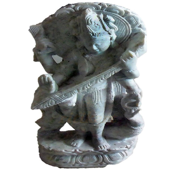 Goddess Saraswati Playing Veena Stone Work Showpiece