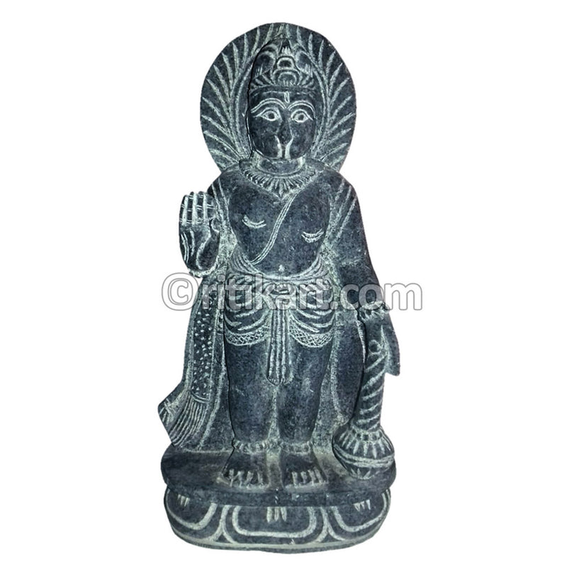 Black Granite Stone Ancient Hanuman Statue