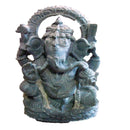 Sitting Ganesh Green Stone Work Showpiece