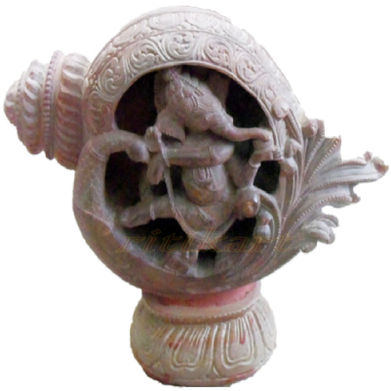 Pink Stone Ganesh inside a Shell Showpiece