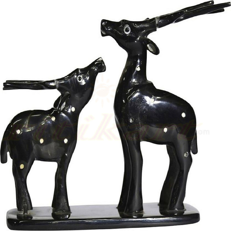 Mother & Baby Deers Made from Cow Horn.