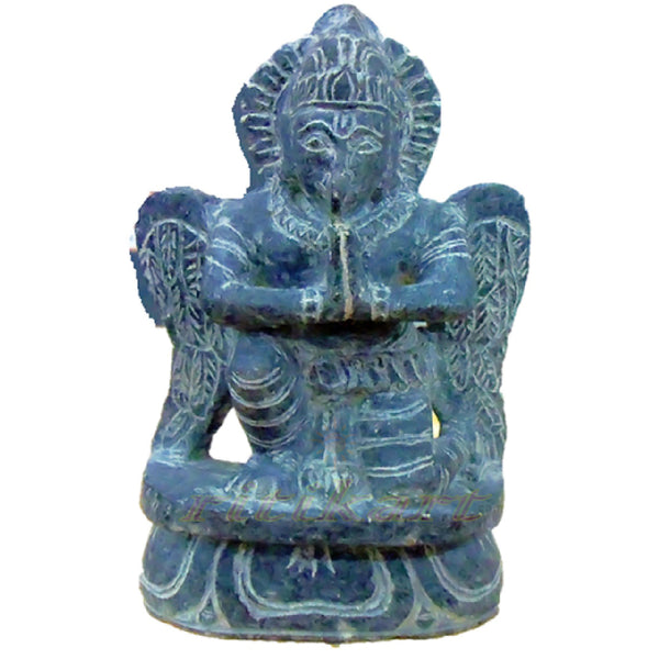 Black Stone Ancient Work: Lord Garuda in Praying Posture