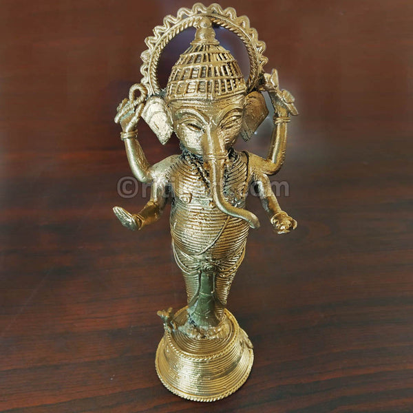 Dokra Brass standing Ganesh speciality Showpiece