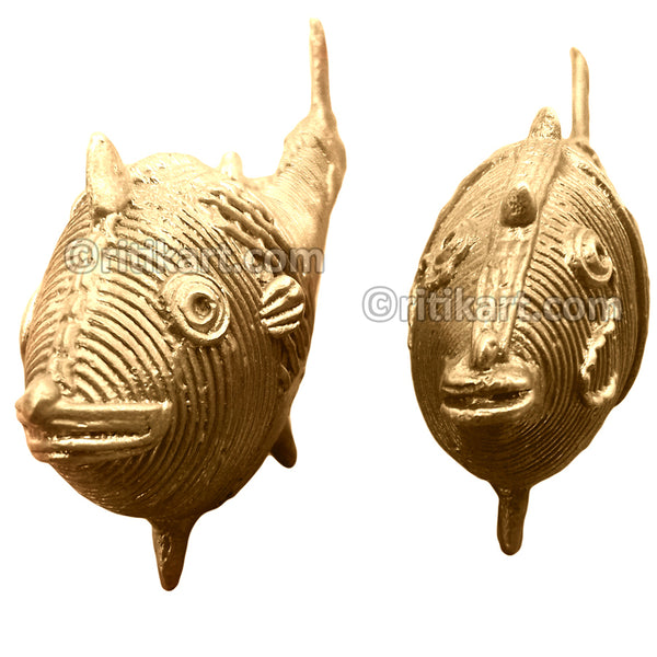 Ancient Dokra Brass Fish Set of 2