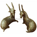 Dokra Brass Two Deer Sitting Special Showpiece