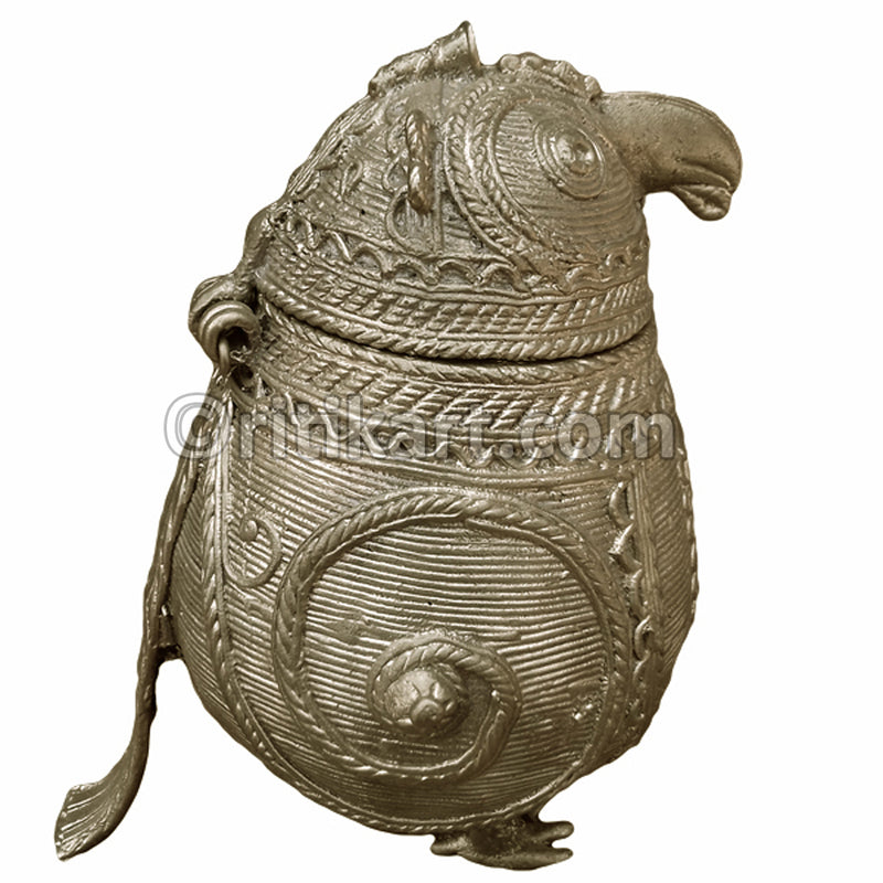 Dhokra Brass Owl Container