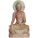 Sitting Budha Pink Stone Work Showpiece