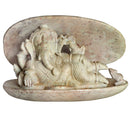 Pink Stone Ganesh Inside Seashell Statue