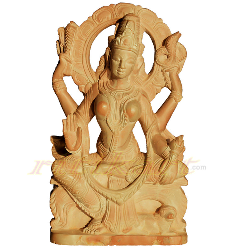 Goddess Parvati Pink Stone Statue