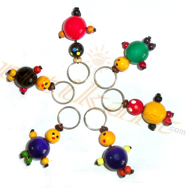 Buy Set of 5 Wooden Doll Key Ring