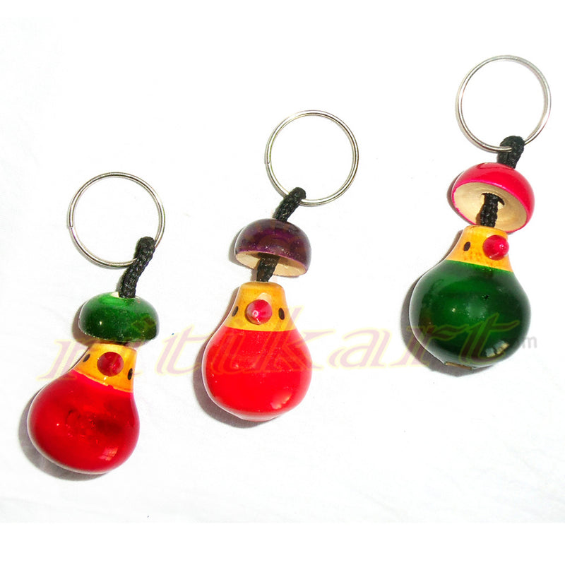 Wooden Doll Key Ring Set Of 3