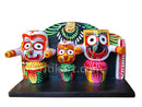 Car Decor wooden Jaganntah Balabhadra and Subhadra Idol in a Frame pic-1