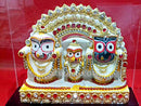 Multi Color Lord Jagannath Balabhadra And Subhadra Marble Statue pic-2