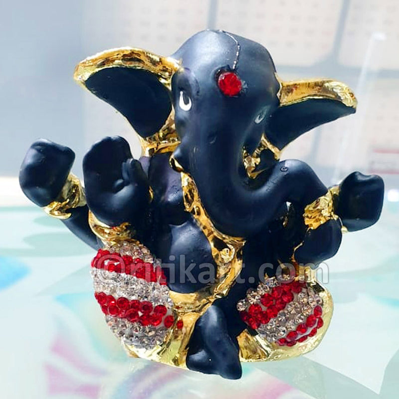Gold-Plated Alloy Cute Lord Ganesh Showpiece