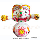 Jagannath Balabhadra Subhadra Wooden Idol Height 20 CMs Round Design-pc4