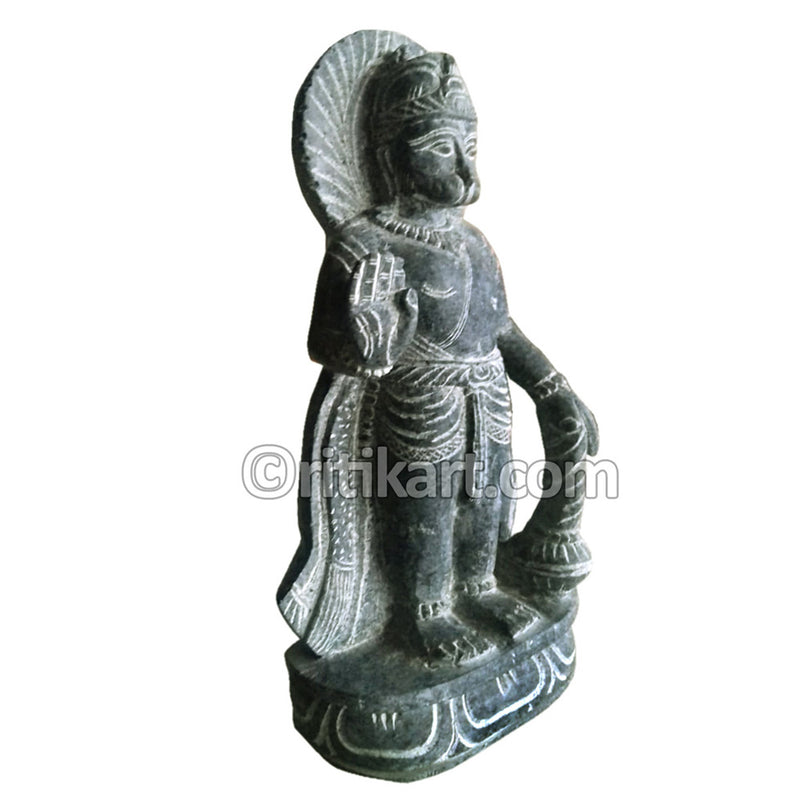 Black Granite Stone Ancient Hanuman Statue-pic2