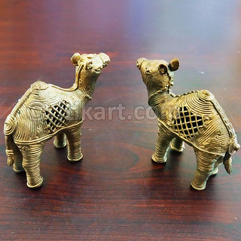 Dokra Brass Dual Camel Showpiece-pic2