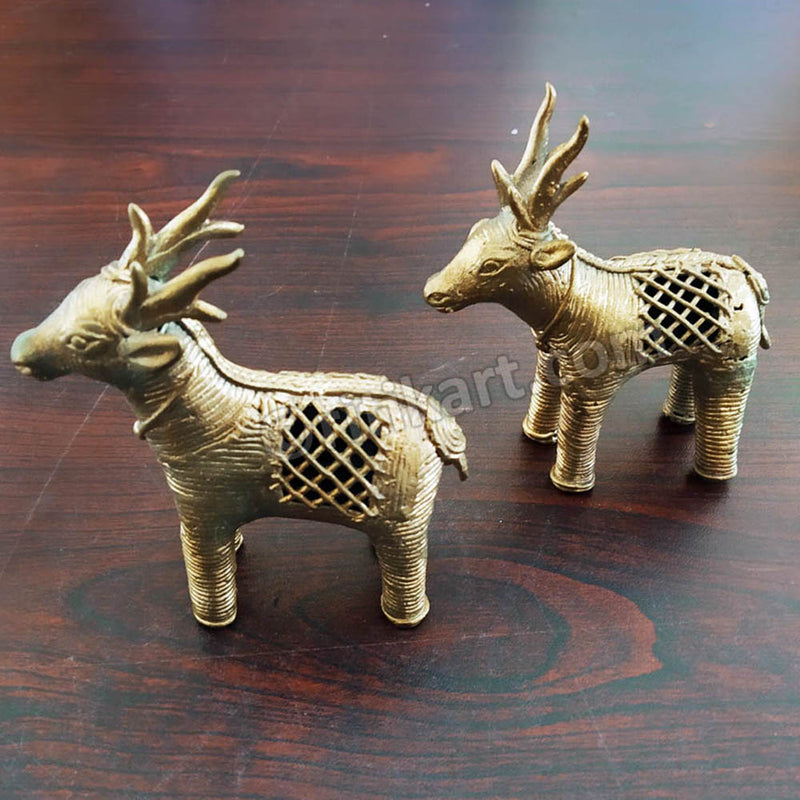 Dokra Brass Double Deer speciality Showpiece-pic2