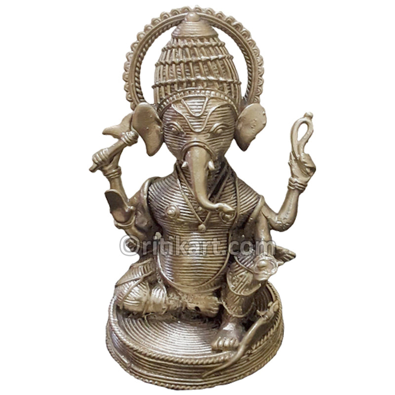 Dokra Brass Sitting Ganesh Special Showpiece