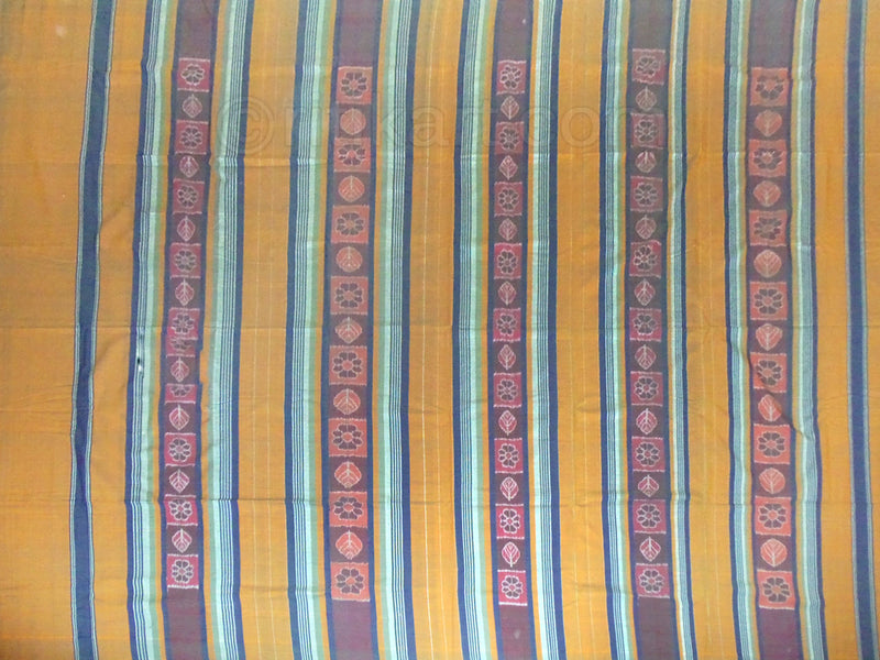 Odisha Sambalpuri Double Bed Sheet Brown Base Color-pic3