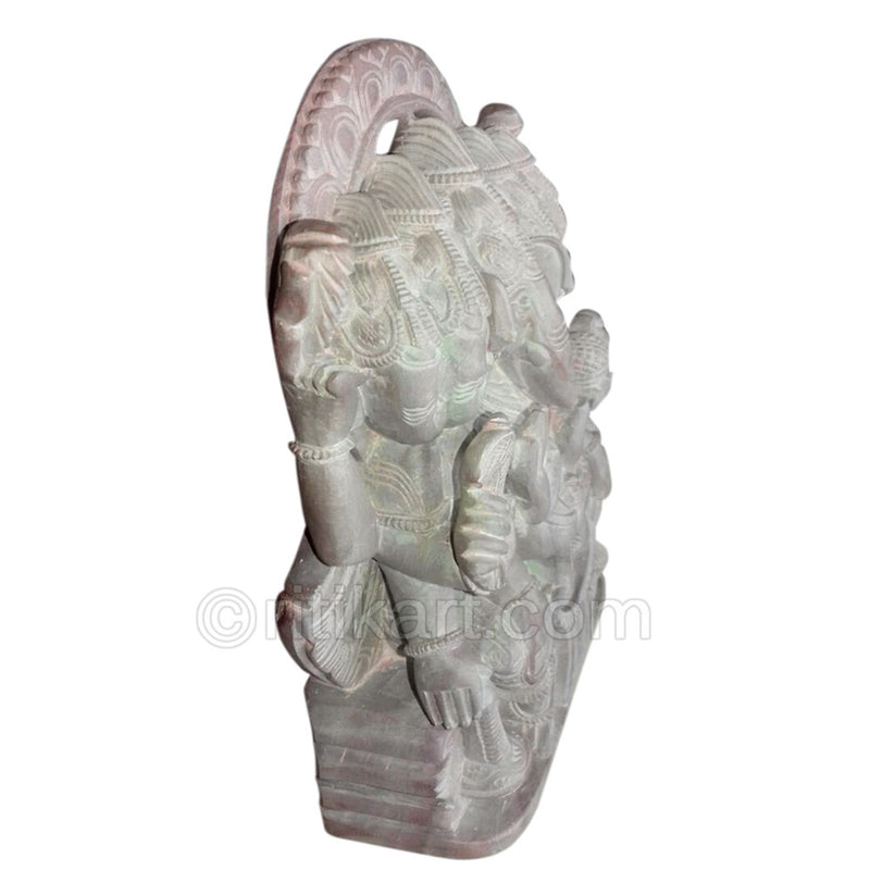Panchamukhi Ganesh Murti Made from Pink Stone-pic3