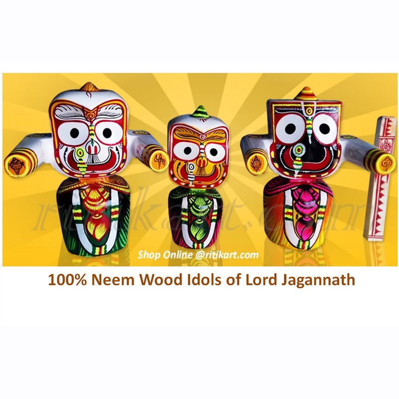 Jagannath Balabhadra Subhadra 20 cm Wooden Idols-pc2
