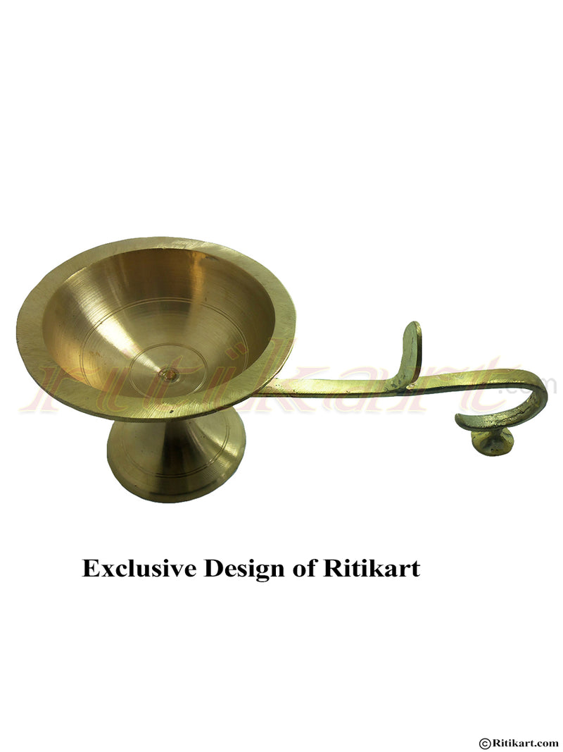 Brass Karpur Aalati Stand pic-3
