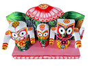Lord Jagannath Balabhadra Subhadra idol 8 Inch With Prabha pic-2