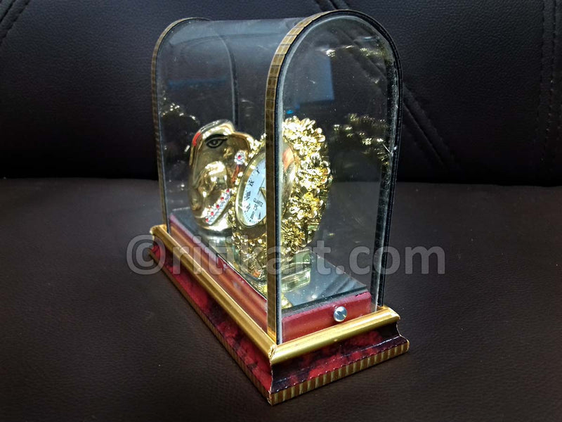Gold-Plated Alloy Lord Ganesh With Watch Showpiece